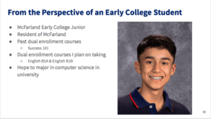 Student Profile Slide from Presentation