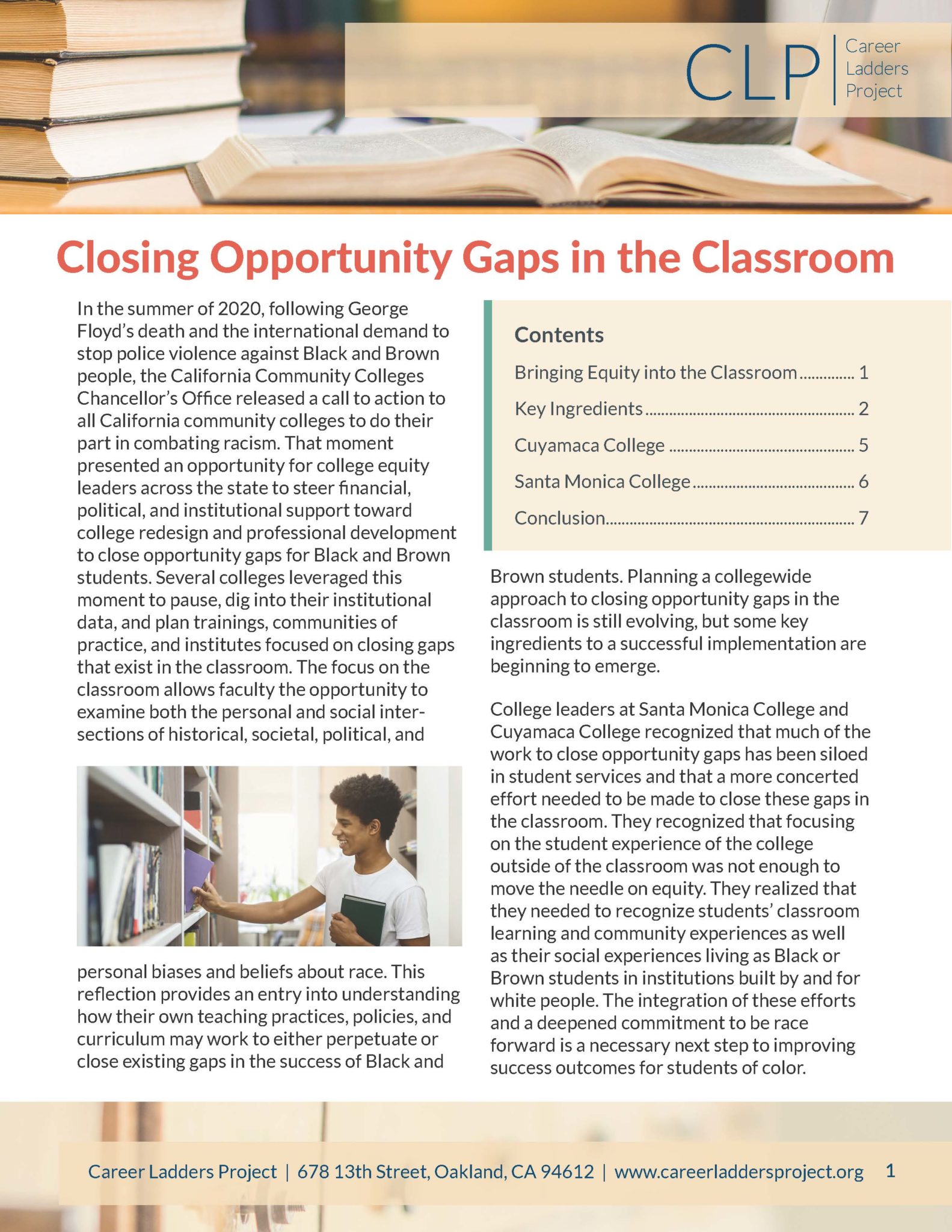 Closing Opportunity Gaps In The Classroom - Career Ladders Project