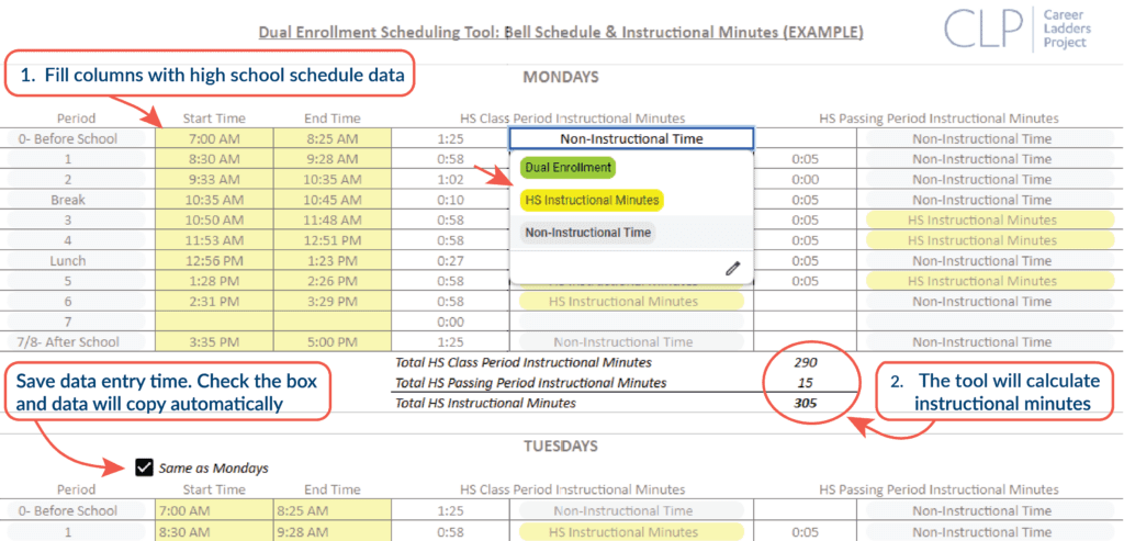DuE Scheduling Tool Part 1 example