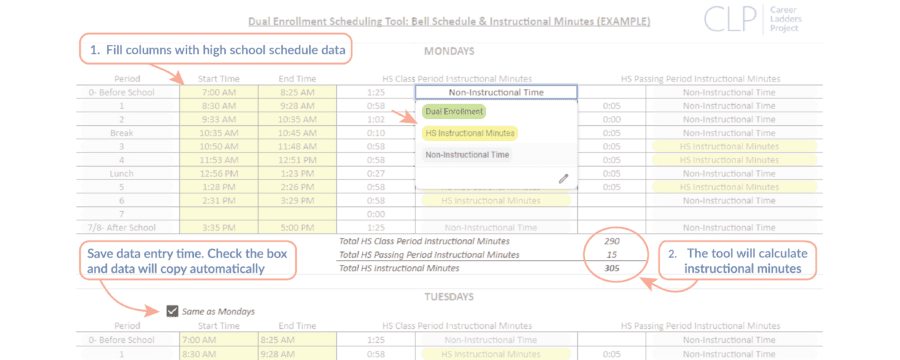 scheduling tool screen shot decorative