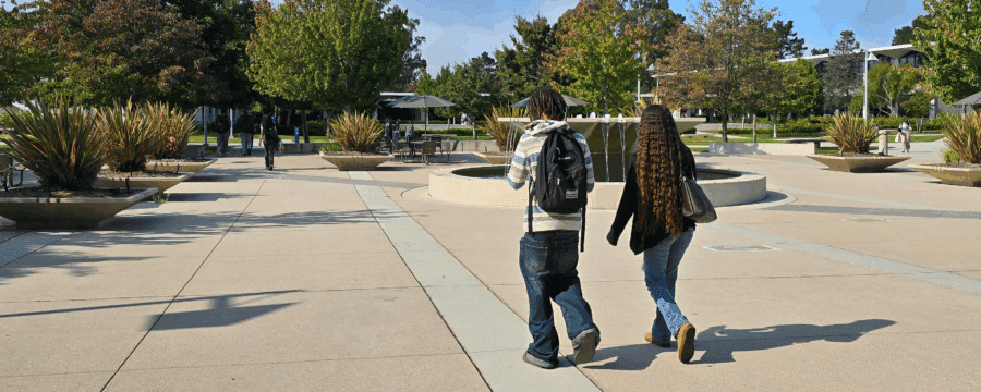 students walking